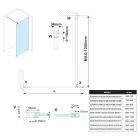 SAPHO POLYSAN ESCA walk-in zuhanyfal 1167x2100mm transzparent üveg ES1012