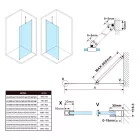 SAPHO POLYSAN ESCA walk-in zuhanyfal 1167x2100mm transzparent üveg ES1012