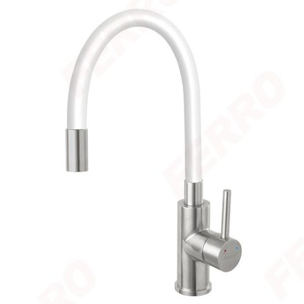 FERRO ZUMBA INOX konyhaicsaptelep, álló fehér-króm BZA4WSS