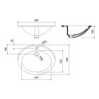 SAPHO CREAVIT TROPICO kerámiamosdó beépíthető 58x46,5cm TP230