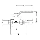 Mofém golyóscsap 1/4" TV egyenes, labor 113-0048-20