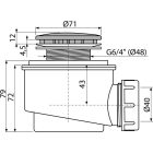 Alcaplast A47CR 50 zuhanytálca szifon króm